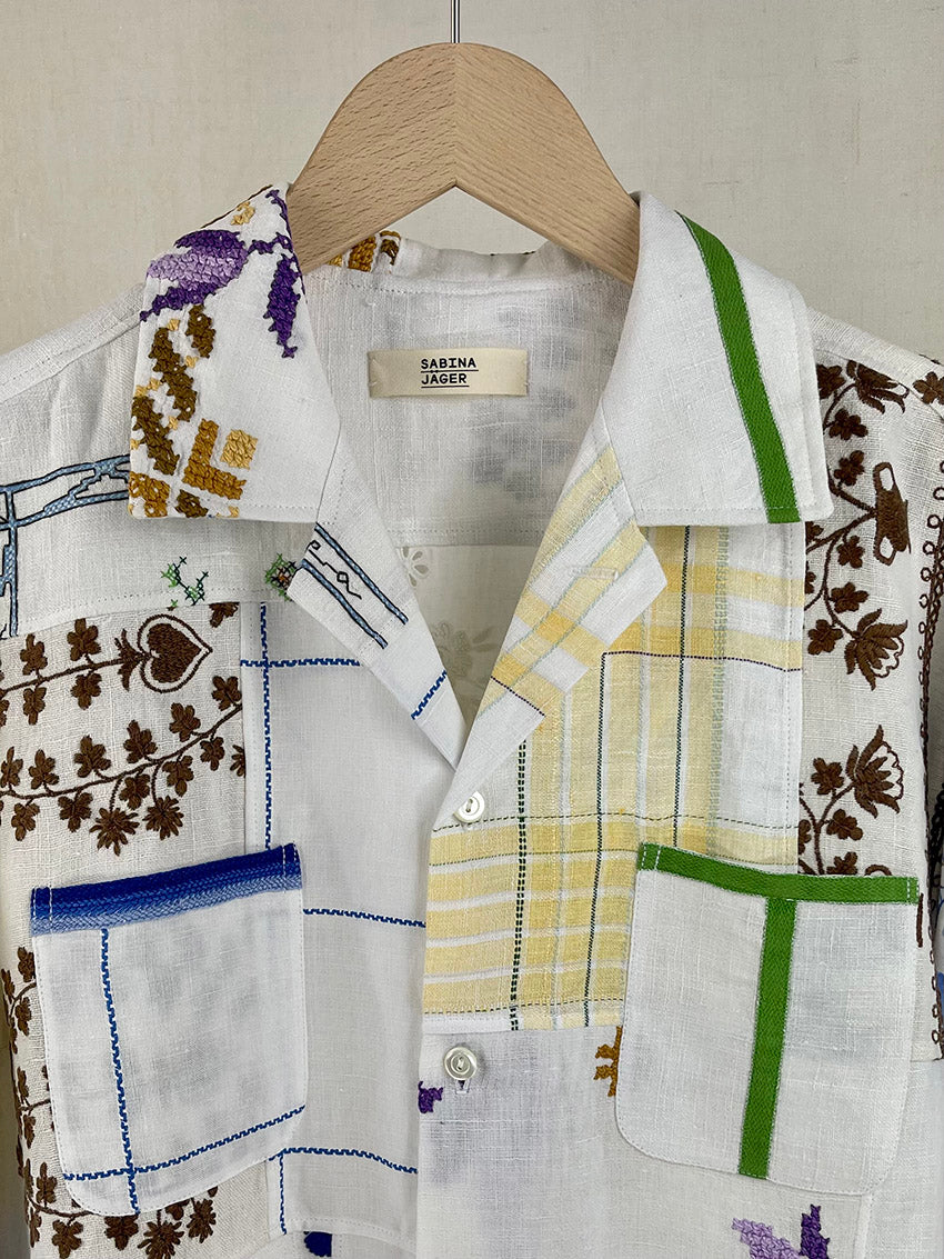 ALL IN ONE PATCHWORK SHIRT - SIZE 48