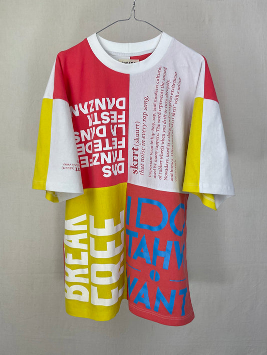 TYPO PATCHWORK T-SHIRT - SIZE M