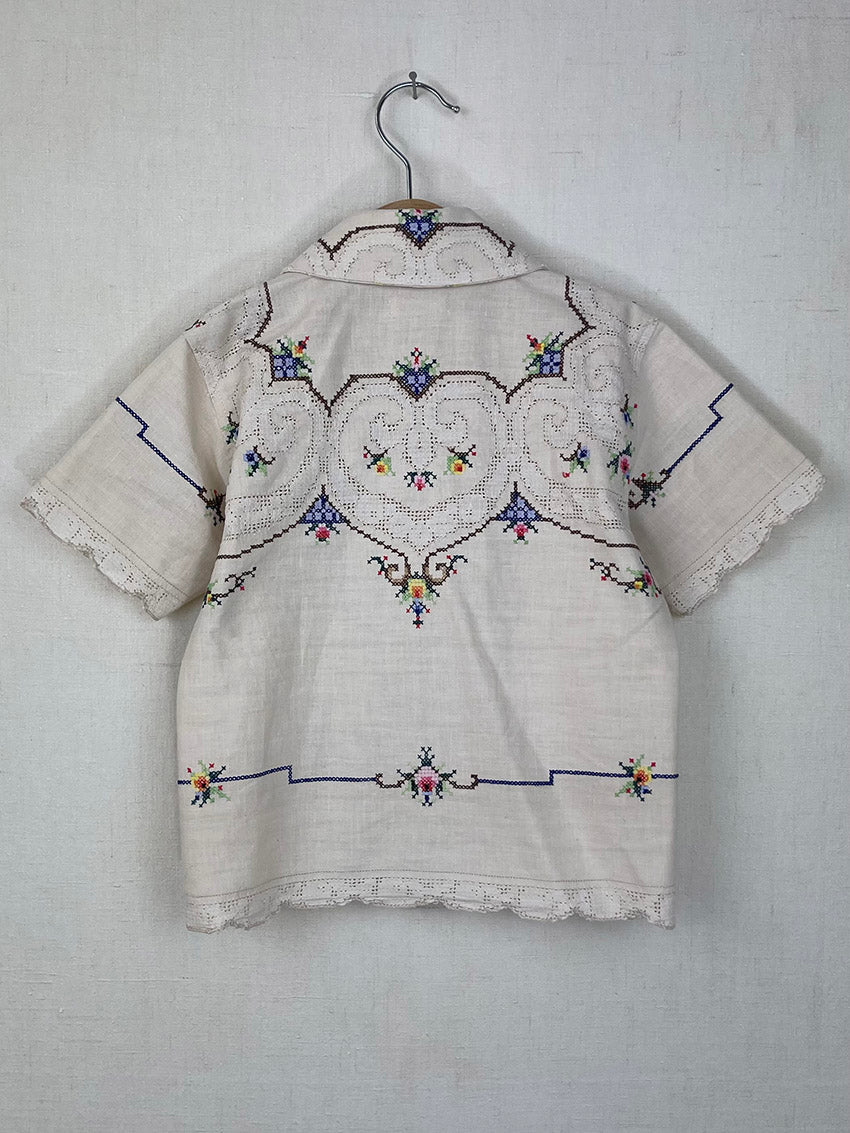 EMBROIDERED TABLECLOTH SHIRT